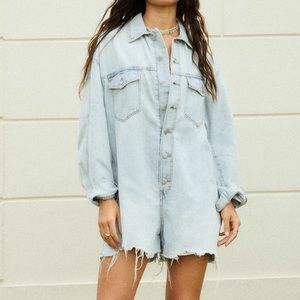 TRF DENIM MINI ROMPER